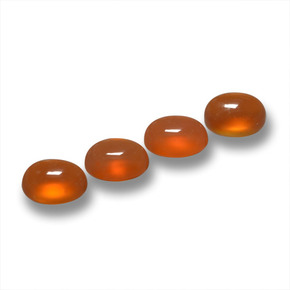 Gemas de ágata naranja natural de 1,74 ct, corte óvalo, translúcido