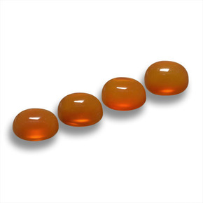 Gemas de Ágata Naranja rojizo natural de 2.15 ct, Corte Óvalo, Translúcido