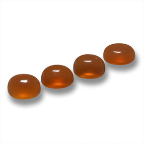 Gemas de ágata naranja natural de 2,05 ct, corte óvalo, translúcido