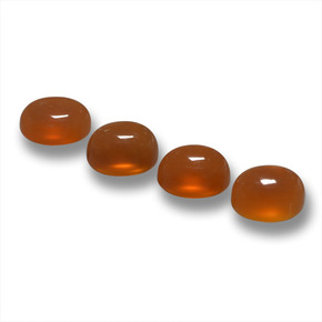 Gemas de ágata naranja natural de 2,05 ct, corte óvalo, translúcido