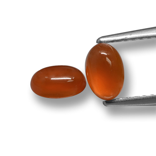 Gemas de ágata rojo natural de 1,17 ct, corte óvalo, translúcido