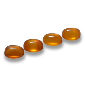 Gemas de ágata naranja natural de 2,88 ct, corte óvalo, translúcido