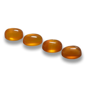 Gemas de ágata naranja natural de 2,88 ct, corte óvalo, translúcido
