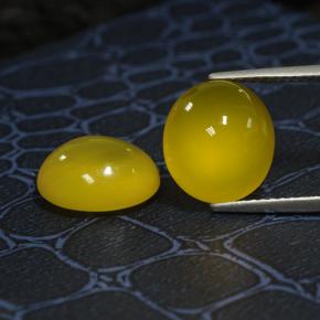 Gemas de ágata amarillo natural de 8,19 ct, corte óvalo, translúcido