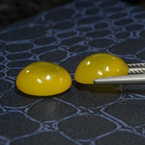 Gemas de ágata amarillo natural de 8,19 ct, corte óvalo, translúcido
