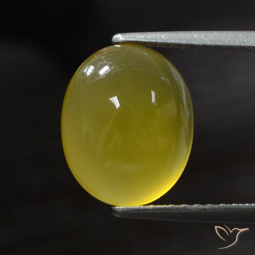 Ágata Amarillo púrpura natural de 2.95 ct, Ovalada, Translúcido