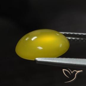 Ágata Amarillo púrpura natural de 2.95 ct, Ovalada, Translúcido