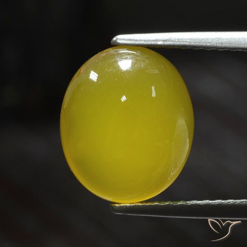 3.64ct Natural Amarillo claro medio Ágata, Ovalada, Translúcido