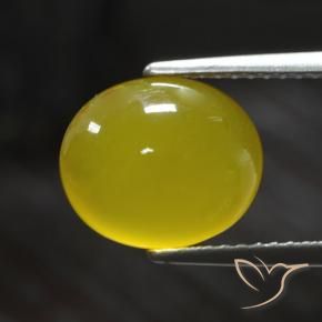 Ágata Amarillo claro medio natural de 3.64 ct, Ovalada, Translúcido
