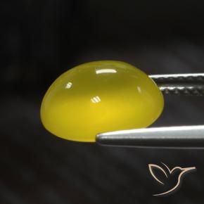 Ágata Amarillo claro medio natural de 3.64 ct, Ovalada, Translúcido