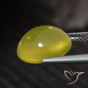 Ágata Amarillo claro medio natural de 5.44 ct, Ovalada, Translúcido