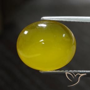 Ágata Amarillo miel claro natural de 4.81 ct, Ovalada, Translúcido