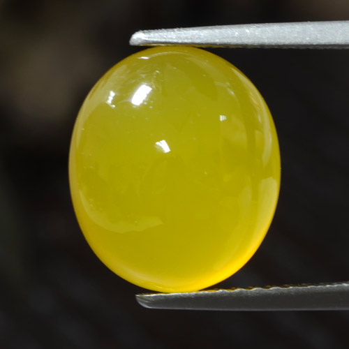 Ágata amarillo natural de 4,90 ct, corte óvalo, translúcido