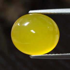 Ágata amarillo natural de 4,90 ct, corte óvalo, translúcido