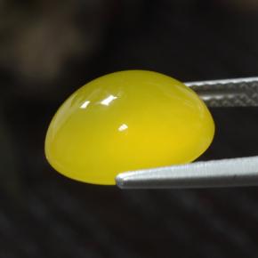 Ágata amarillo natural de 4,90 ct, corte óvalo, translúcido
