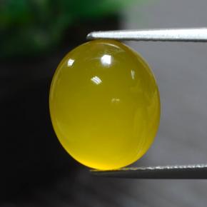Ágata amarillo natural de 5,51 ct, corte óvalo, translúcido