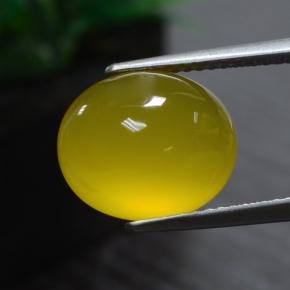 Ágata amarillo natural de 5,51 ct, corte óvalo, translúcido