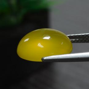 Ágata amarillo natural de 5,51 ct, corte óvalo, translúcido