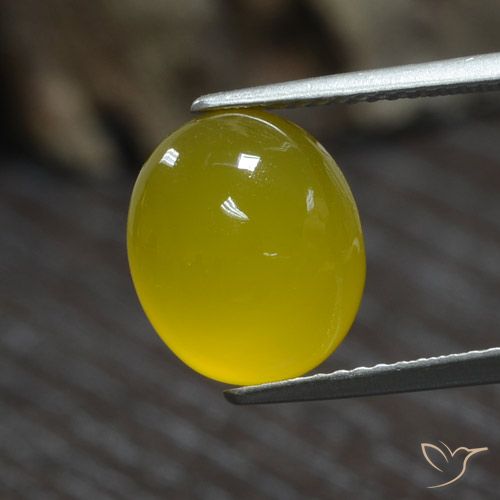 4.39ct Natural Amarillo claro medio Ágata, Ovalada, Translúcido
