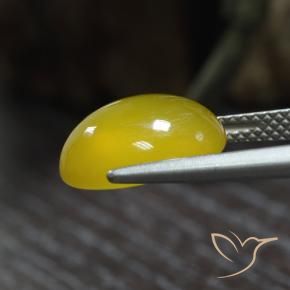 Ágata Amarillo claro medio natural de 5.05 ct, Ovalada, Translúcido
