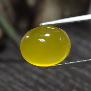 Ágata Amarillo miel claro natural de 3.84 ct, Corte Óvalo, Translúcido