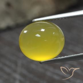 Ágata Amarillo abejorro natural de 4.39 ct, Ovalada, Translúcido
