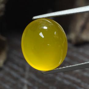 Ágata Amarillo miel claro natural de 6.60 ct, Corte Óvalo, Translúcido