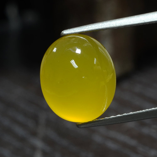 Ágata amarillo natural de 5,00 ct, corte óvalo, translúcido
