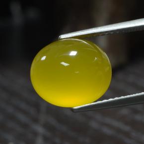 Ágata amarillo natural de 5,00 ct, corte óvalo, translúcido