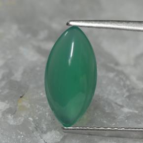 Ágata verde natural de 1,77 ct, marquesa, translúcido