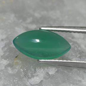 Ágata verde natural de 1,77 ct, marquesa, translúcido