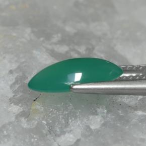 Ágata verde natural de 1,77 ct, marquesa, translúcido