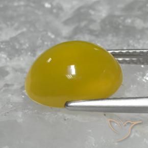 Ágata Amarillo miel natural de 4.62 ct, Ovalada, Translúcido