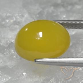 Ágata Amarillo miel natural de 4.34 ct, Ovalada, Translúcido