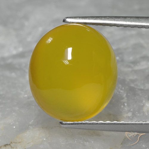 5.33ct Natural Dorado amarillento Ágata, Ovalada, Translúcido