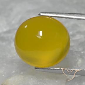 Ágata Dorado amarillento natural de 5.33 ct, Ovalada, Translúcido