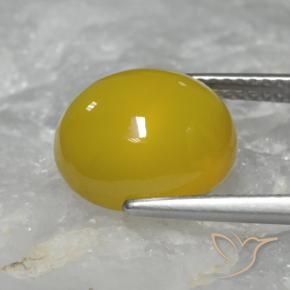 Ágata Dorado amarillento natural de 5.33 ct, Ovalada, Translúcido