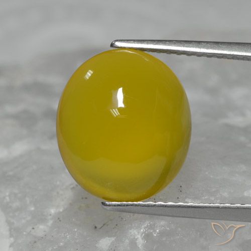5.95ct Natural Amarillo medio Ágata, Ovalada, Translúcido