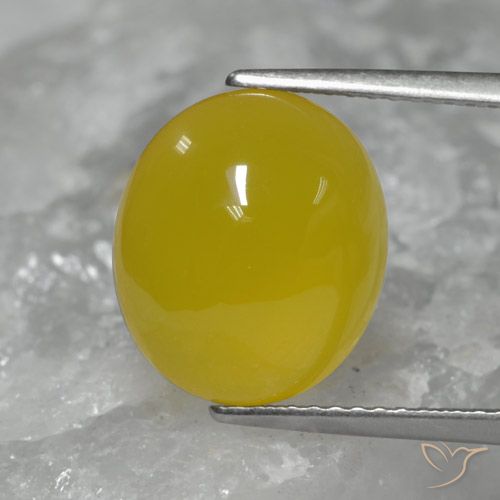 5.56ct Natural Dorado amarillento Ágata, Ovalada, Translúcido