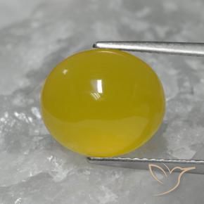 Ágata Dorado amarillento natural de 5.56 ct, Ovalada, Translúcido