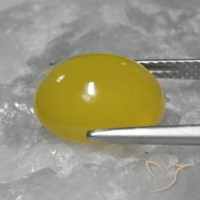 Ágata Dorado amarillento natural de 5.56 ct, Ovalada, Translúcido