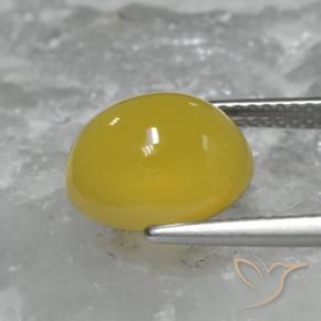 Ágata Amarillo miel natural de 4.84 ct, Ovalada, Translúcido