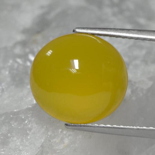 Ágata Dorado amarillento natural de 6.76 ct, Ovalada, Translúcido