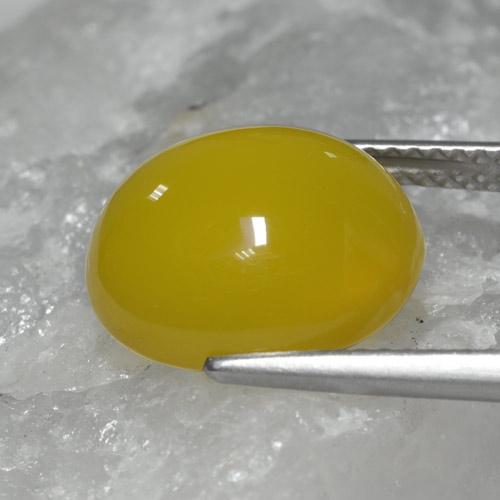 Ágata Dorado amarillento natural de 6.76 ct, Ovalada, Translúcido