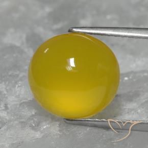 Ágata Dorado amarillento natural de 4.64 ct, Ovalada, Translúcido