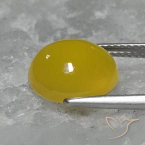 Ágata Dorado amarillento natural de 4.64 ct, Ovalada, Translúcido