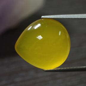 Ágata Amarillo miel claro natural de 8.59 ct, En forma de pera, Translúcido