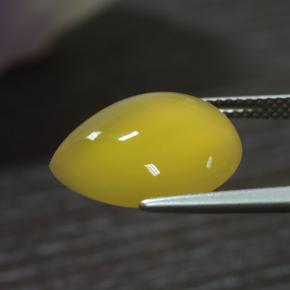 Ágata Amarillo miel claro natural de 8.59 ct, En forma de pera, Translúcido