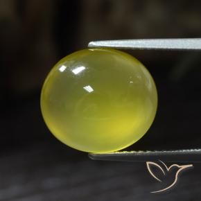 Ágata Amarillo claro natural de 6.54 ct, Ovalada, Translúcido