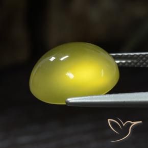 Ágata Amarillo claro natural de 6.54 ct, Ovalada, Translúcido